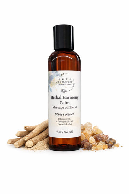Herbal Harmony Calm Massage Oil Blend (Stress Relief)